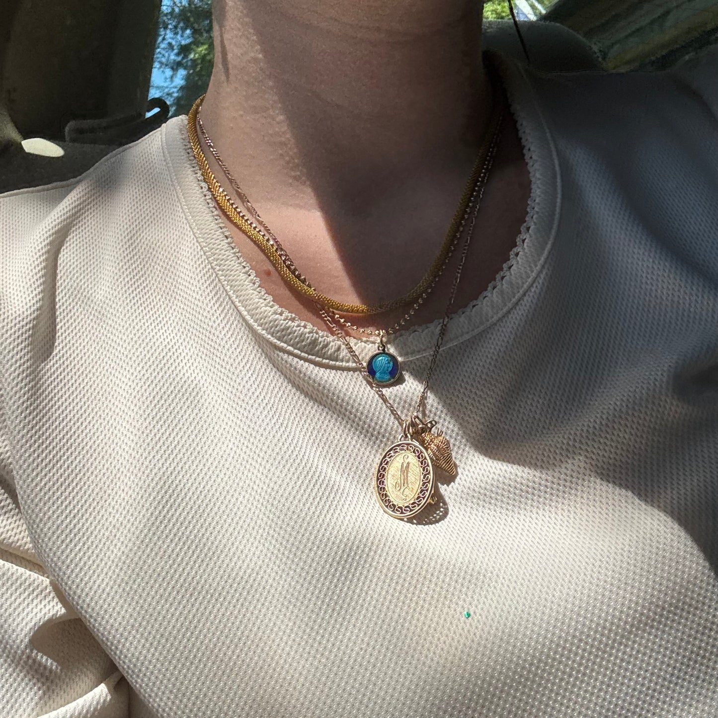 Vintage Gold Mesh Chain Necklace