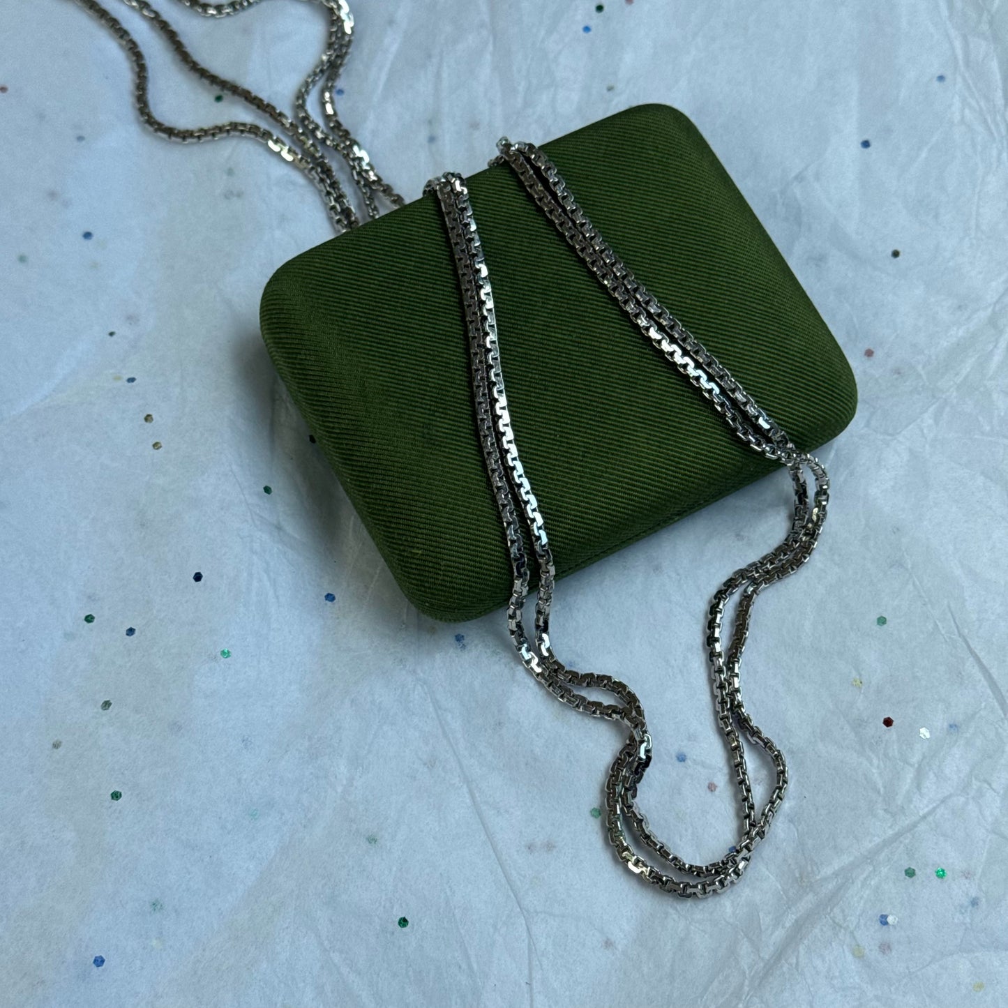 Vintage Monet Long Silver Necklace
