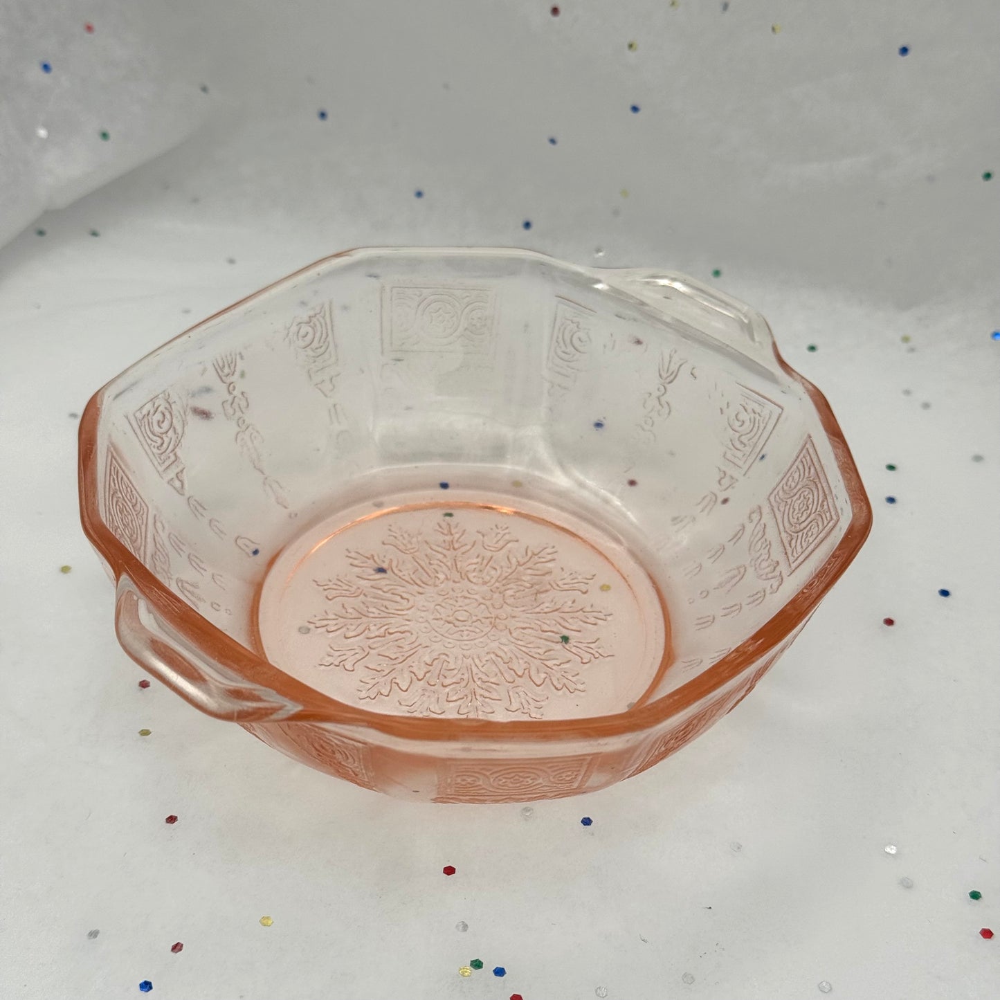 Vintage Pink Anchor Hocking Octagonal Dish