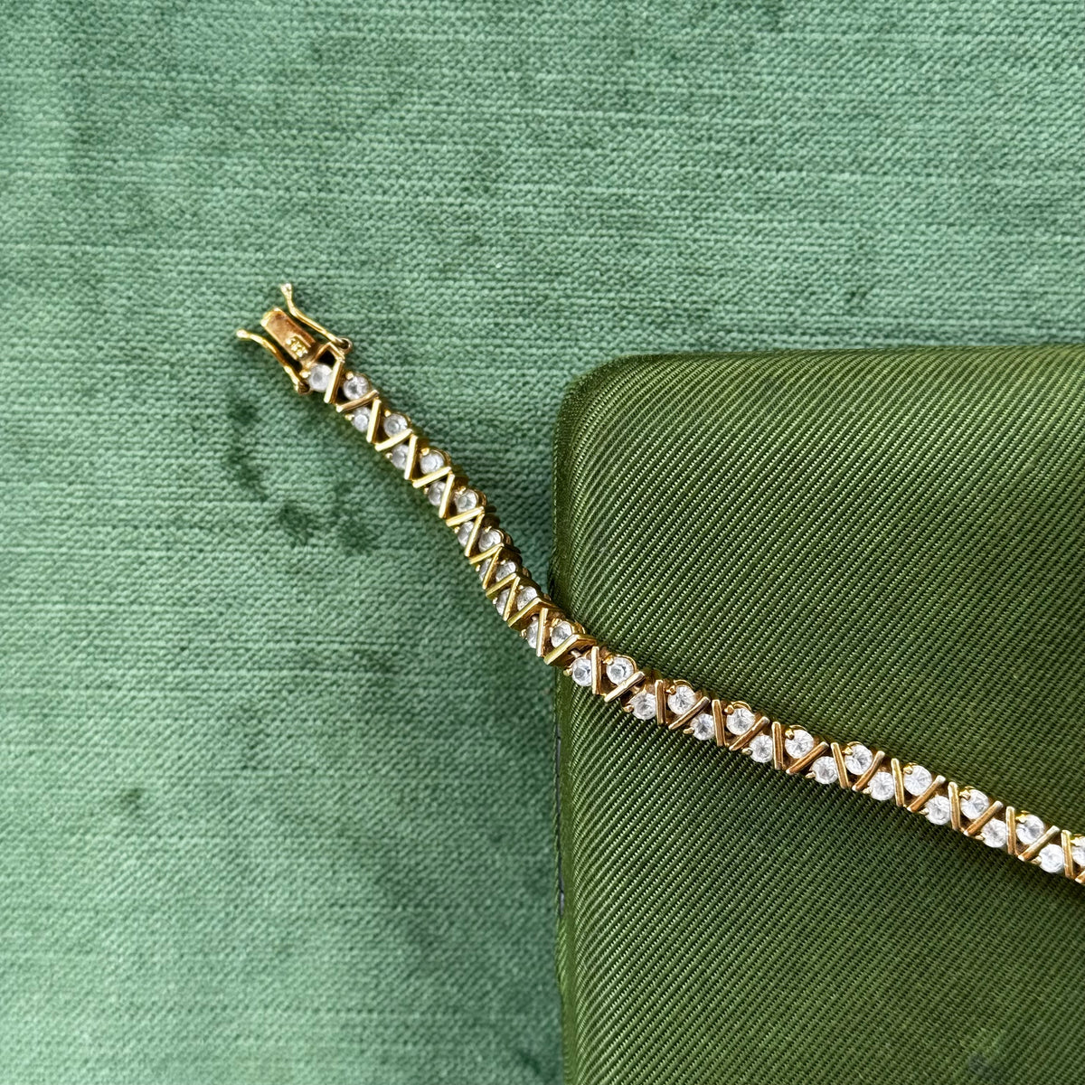 Vintage Zigzag Rhinestone Tennis Bracelet