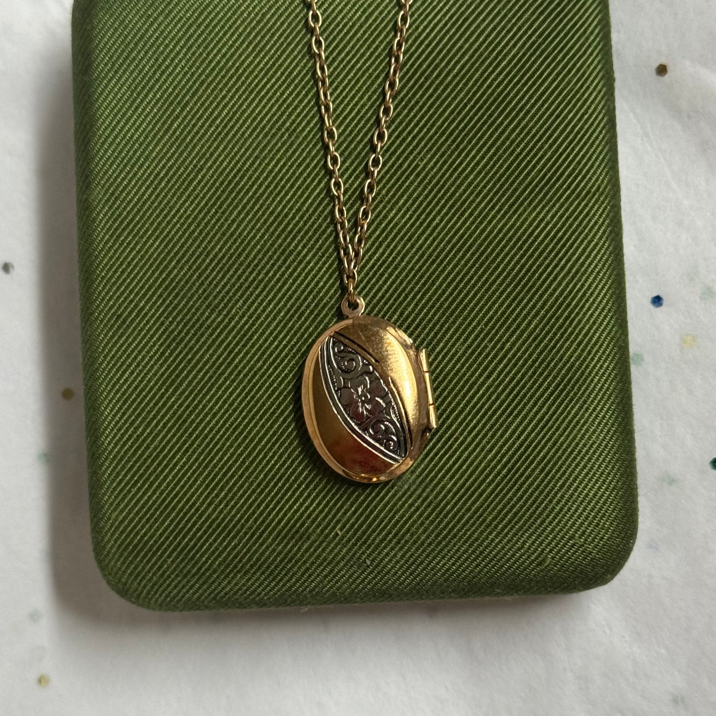 Vintage Two-Tone Locket Necklace