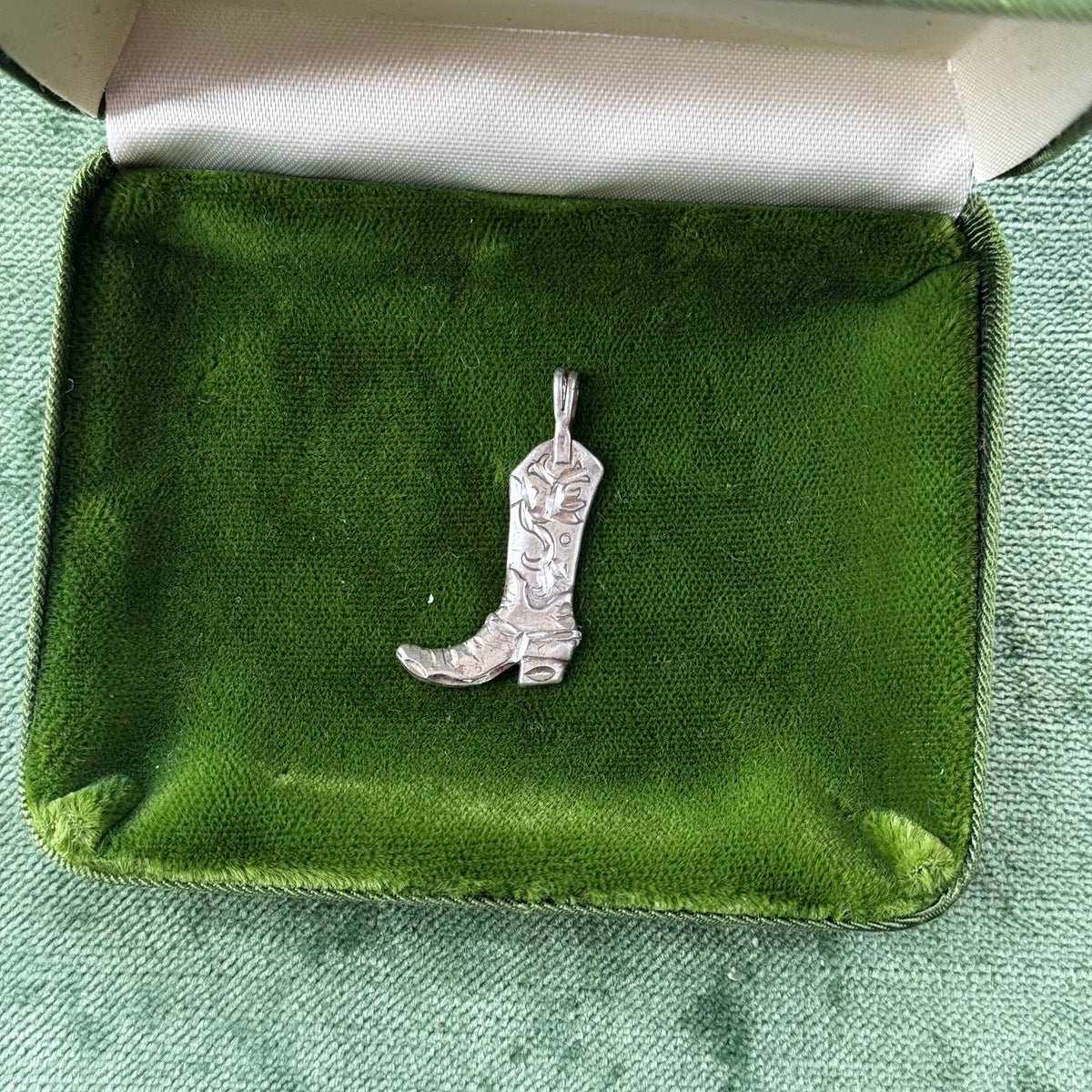 Vintage Sterling Silver Cowboy Boot Pendant Charm
