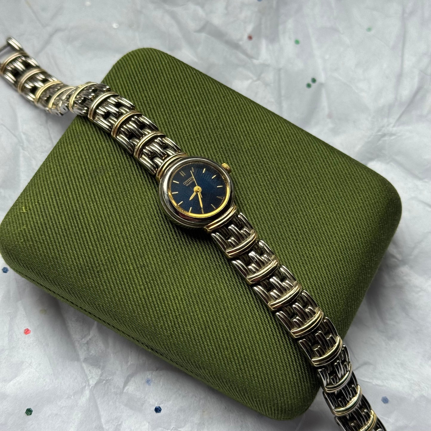 Vintage Two-Tone Blue Face Citizen Watch