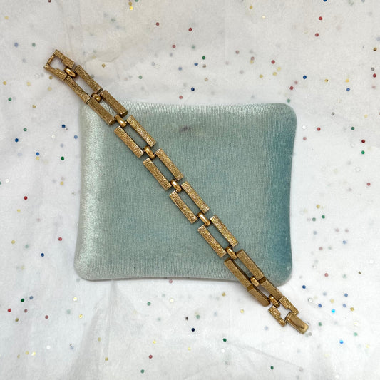 Vintage Square Link Sarah Coventry Gold Tone Bracelet