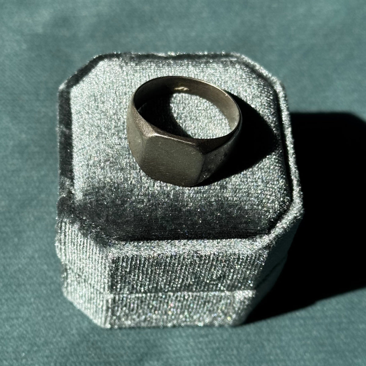 Vintage Silver Signet Pewter Ring