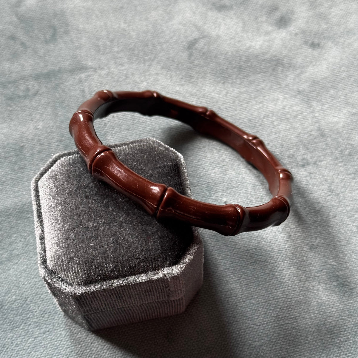 Vintage Brown Bamboo Bangle Bracelet