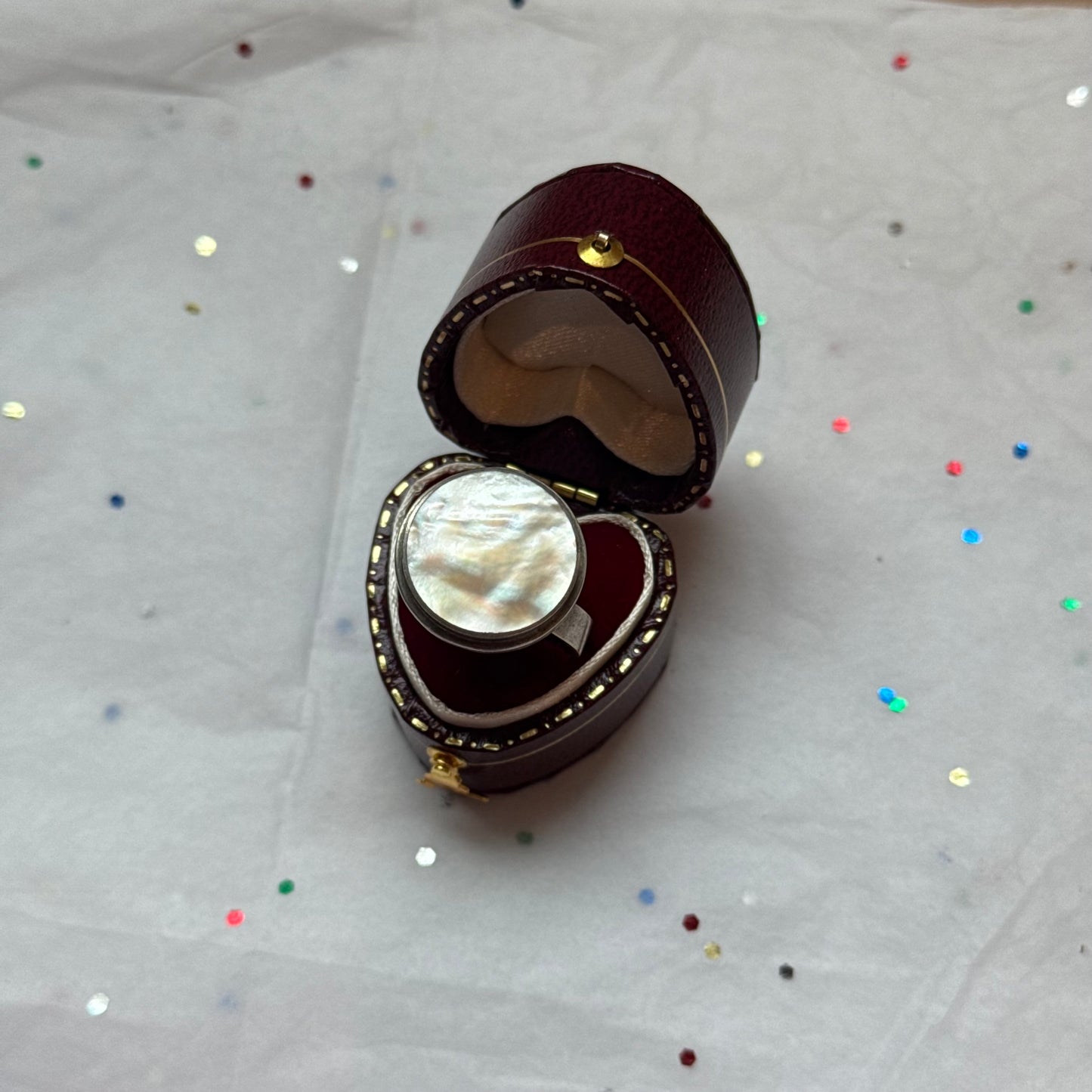 Sterling Silver Mother of Pearl Ring - Sourced in Greece