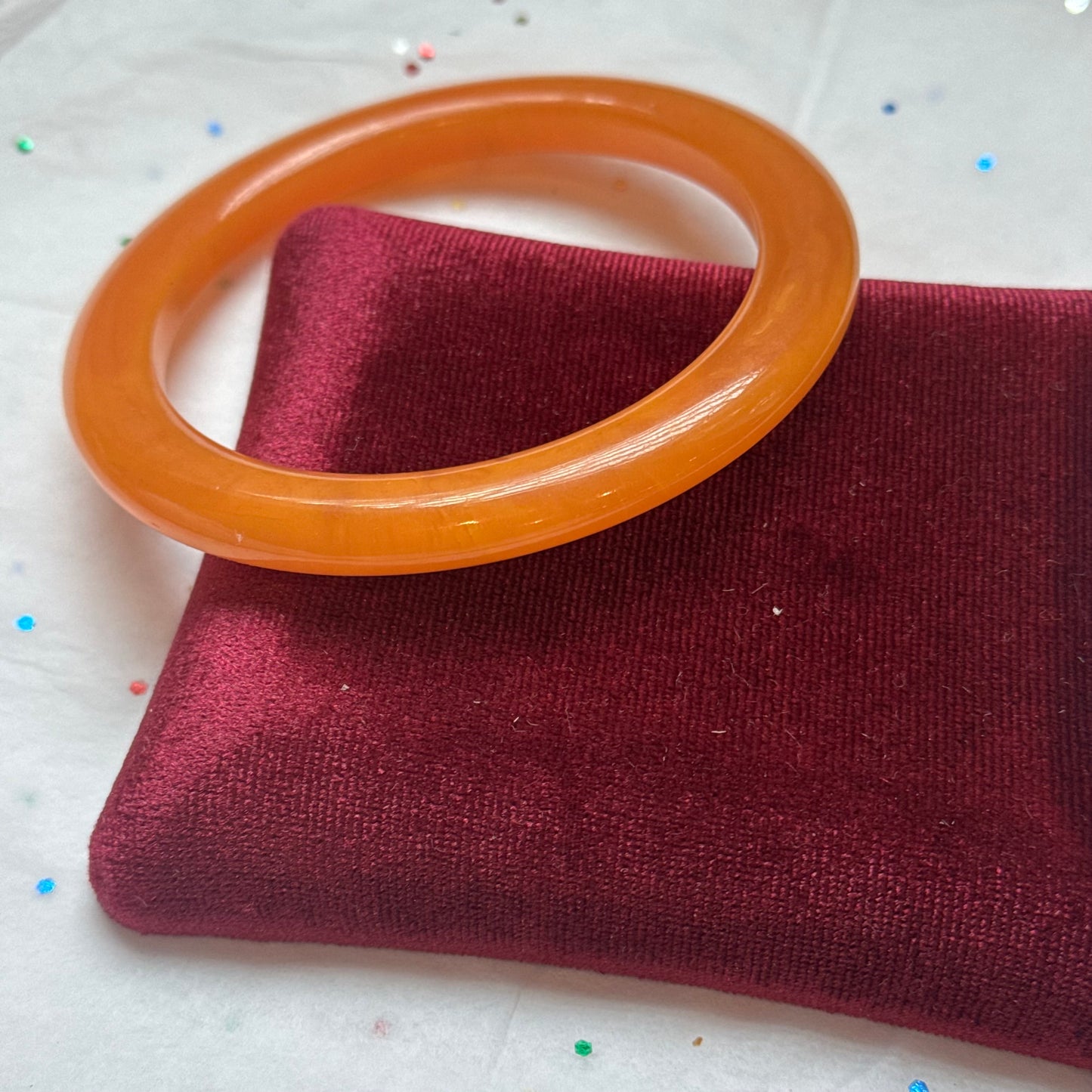 Vintage Bakelite Orange Bangle Bracelet