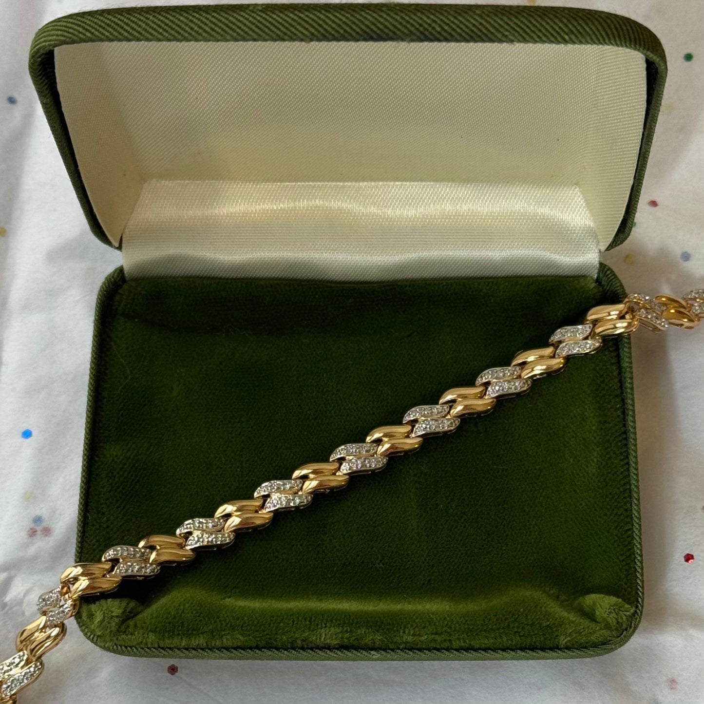 Vintage Sterling Silver Gold Vermeil Tennis Bracelet