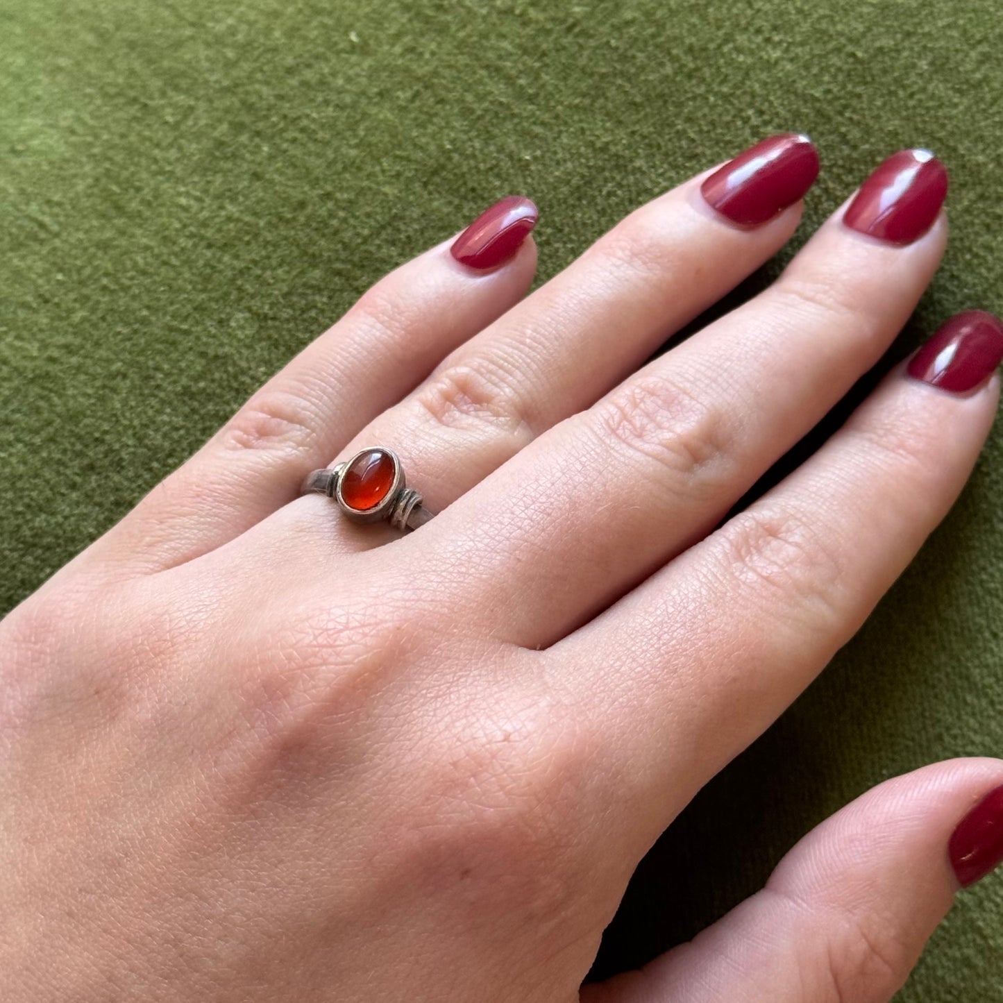 Vintage Carnelian Sterling Silver Ring - Sourced in Paris