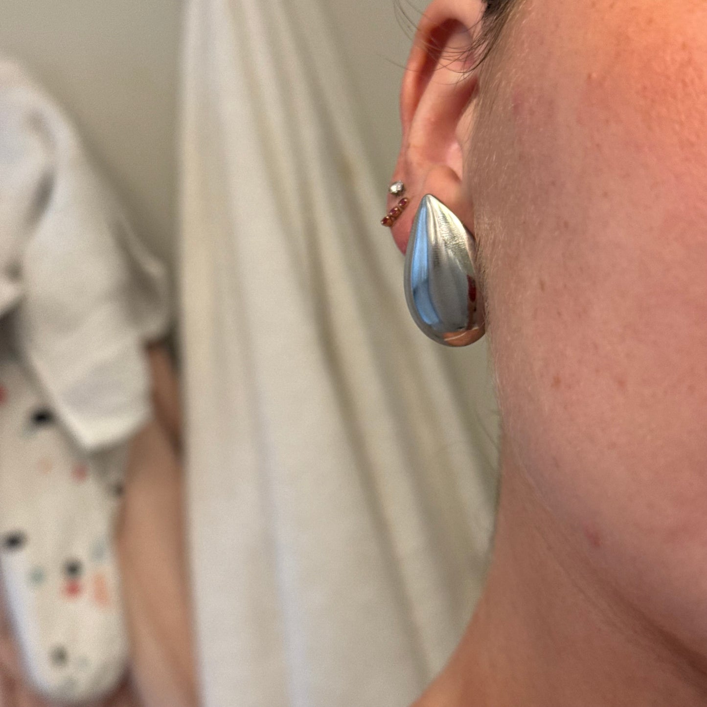 Vintage Teardrop Silver Earrings