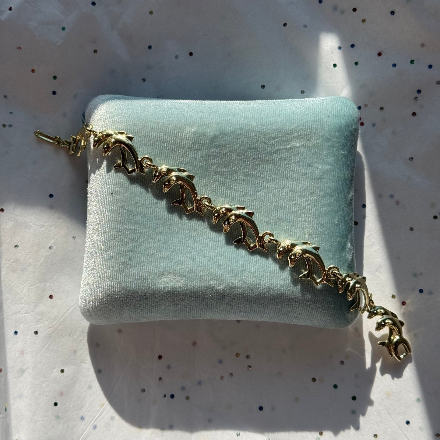 Vintage Dolphin Gold Tone Bracelet