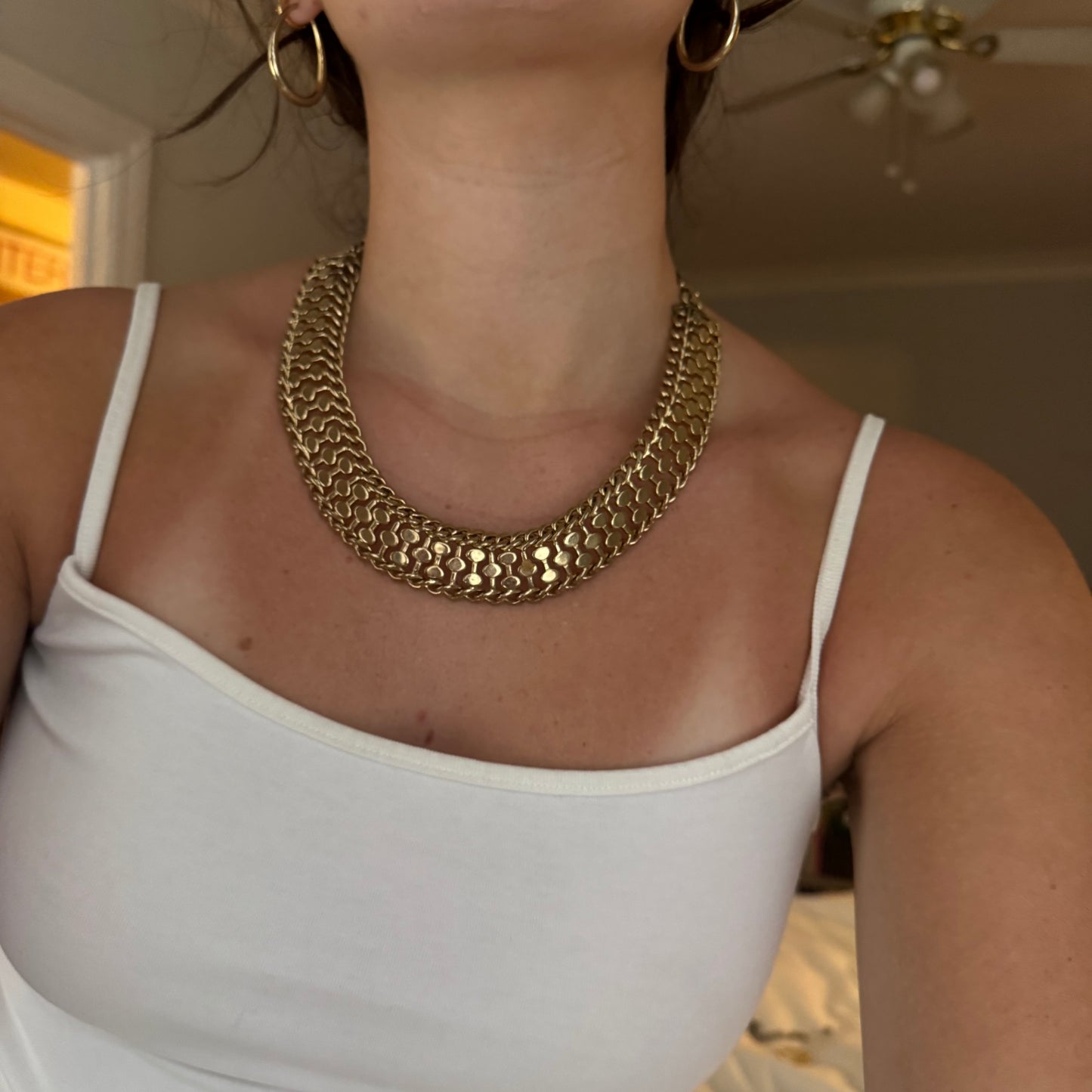 Vintage Monet Gold Tone Choker Necklace