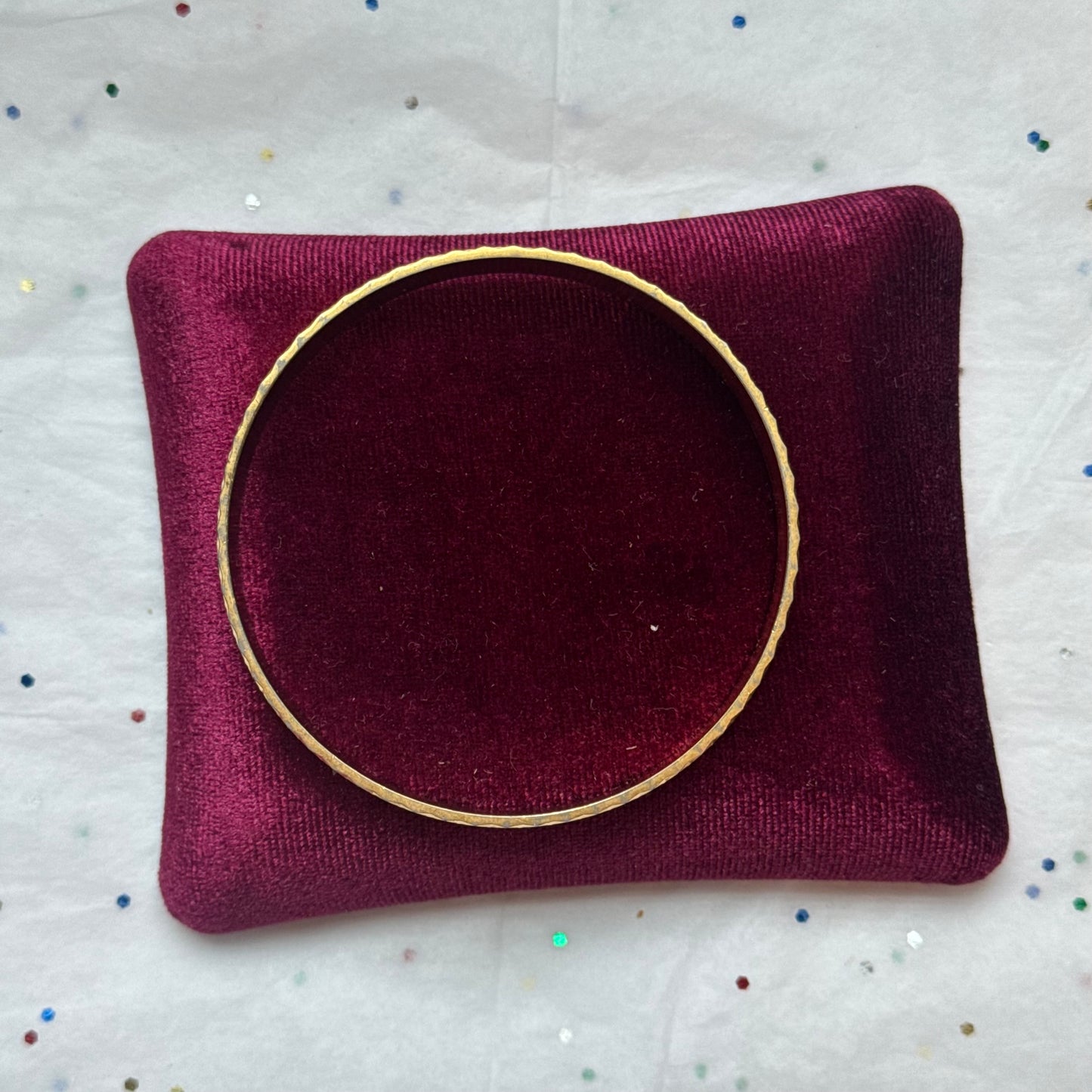 Vintage Faceted Gold Bangle Bracelet