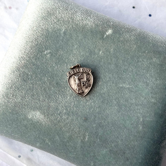 Vintage Silver Field Day Pin-back Charm