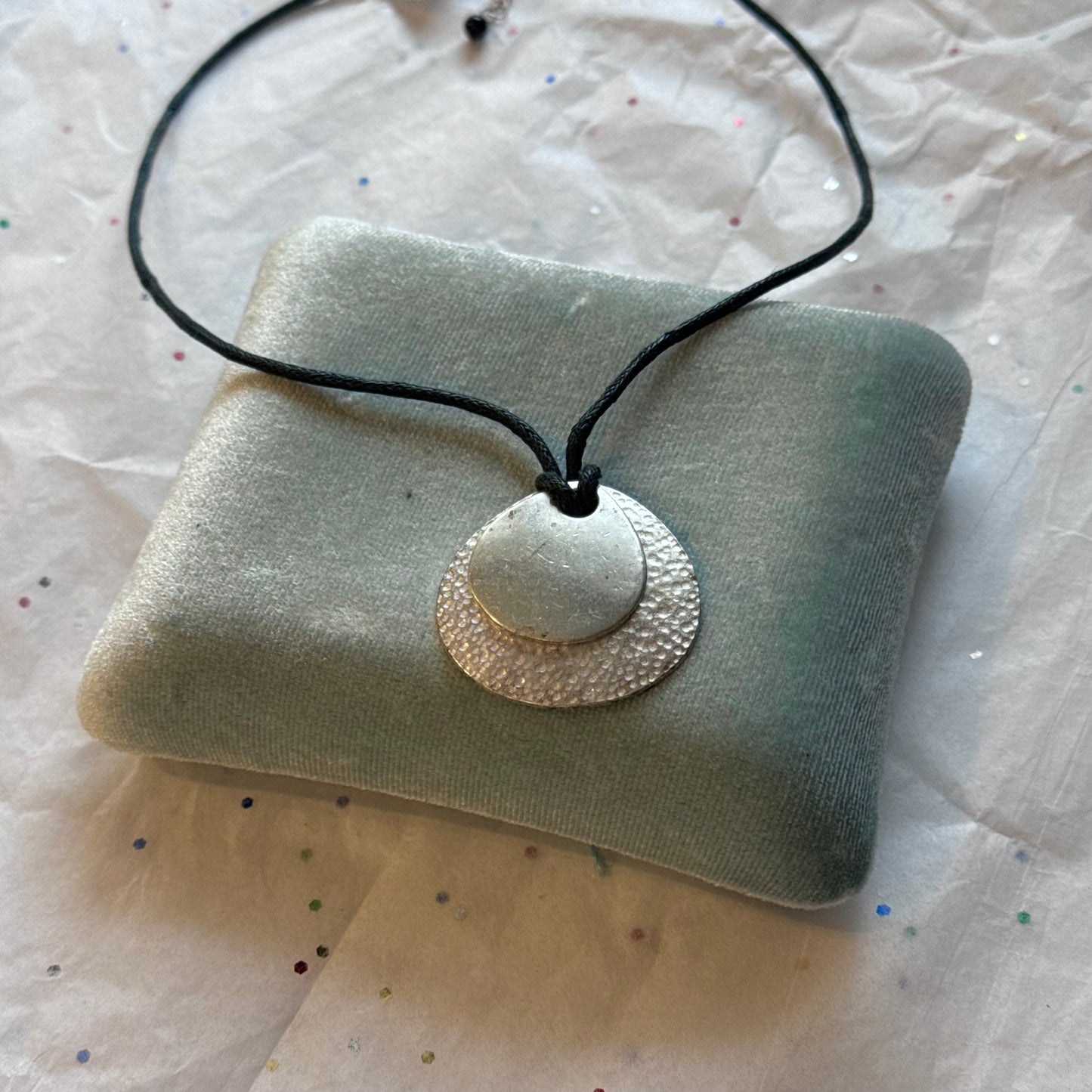 Vintage Layered Silver Pendant Necklace