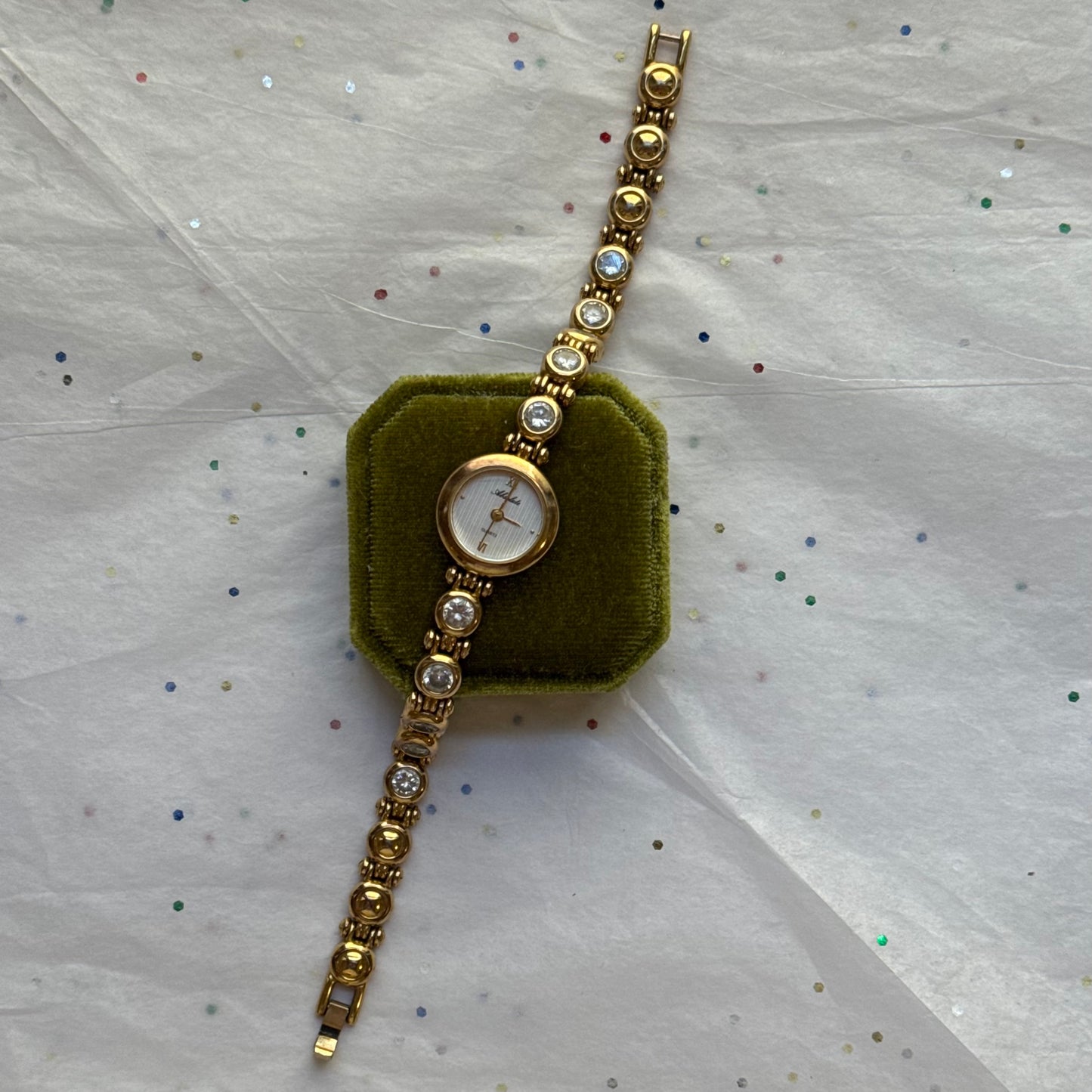 Vintage Gold Rhinestone Watch