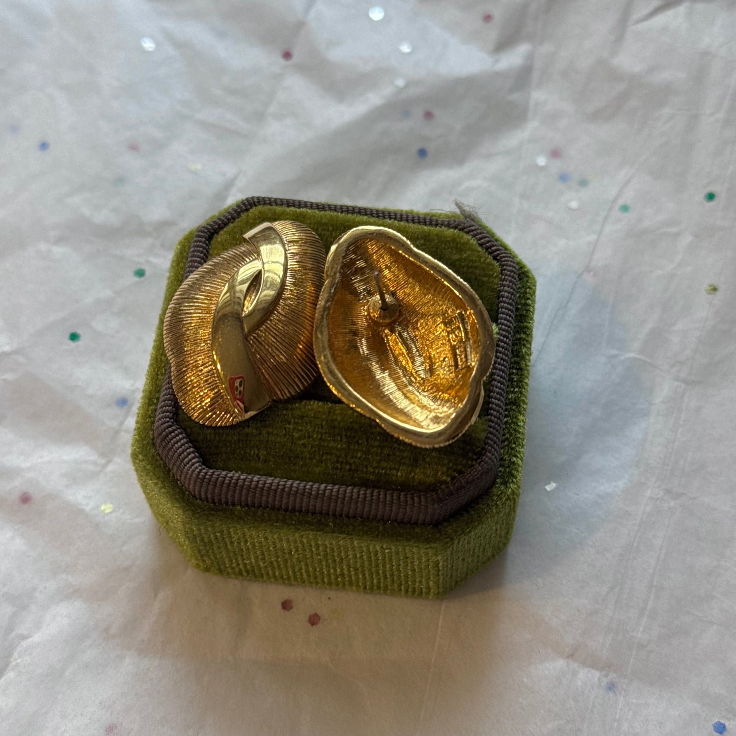 Vintage Gold Statement Post Earrings