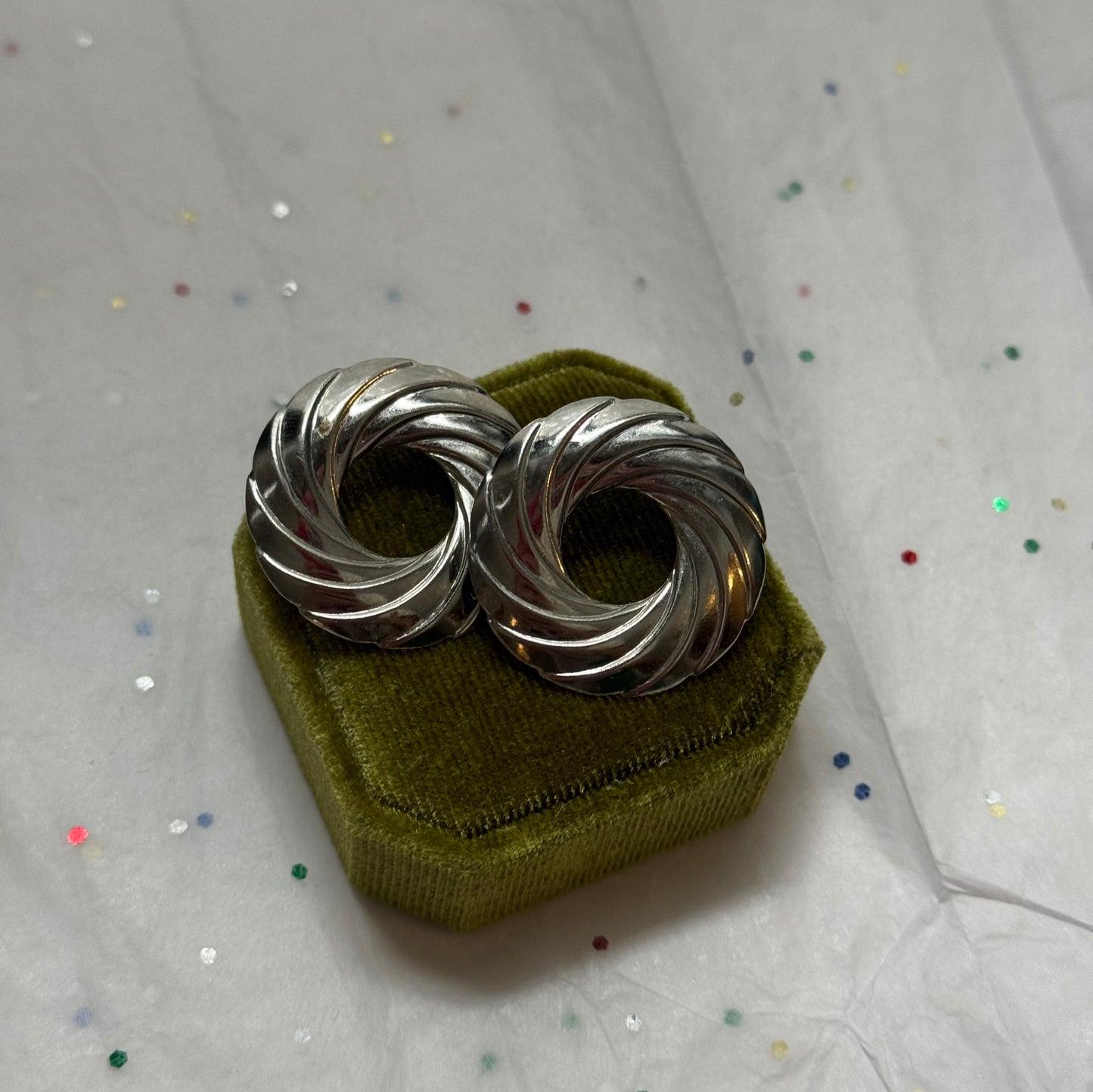 Vintage Swirl Silver Earrings