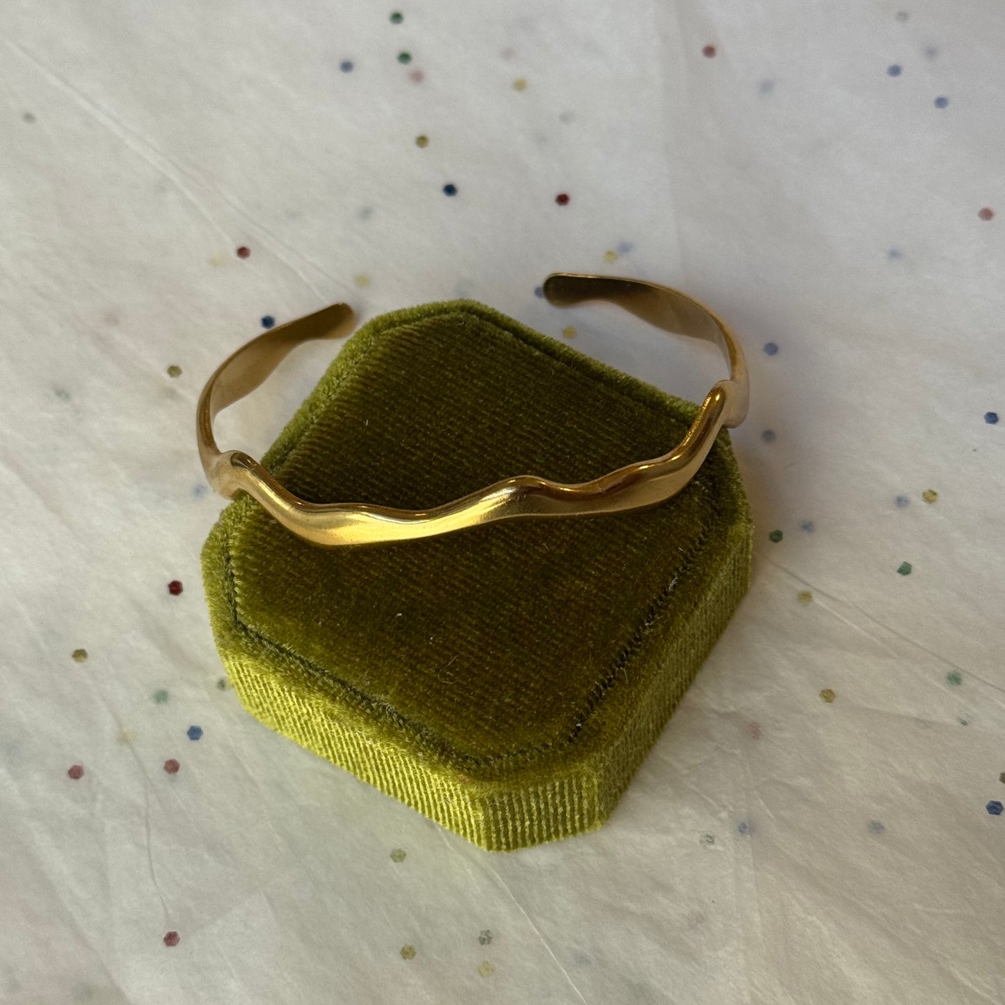 Gold Wavy Cuff Bracelet