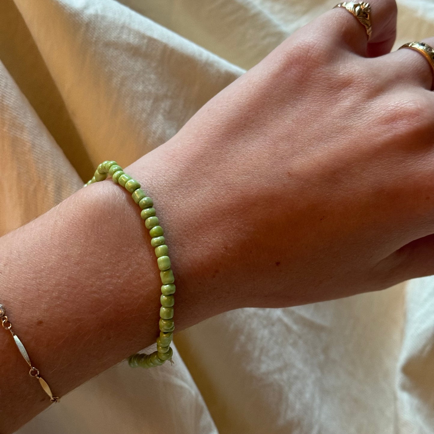 Vintage Green Beaded Bracelet