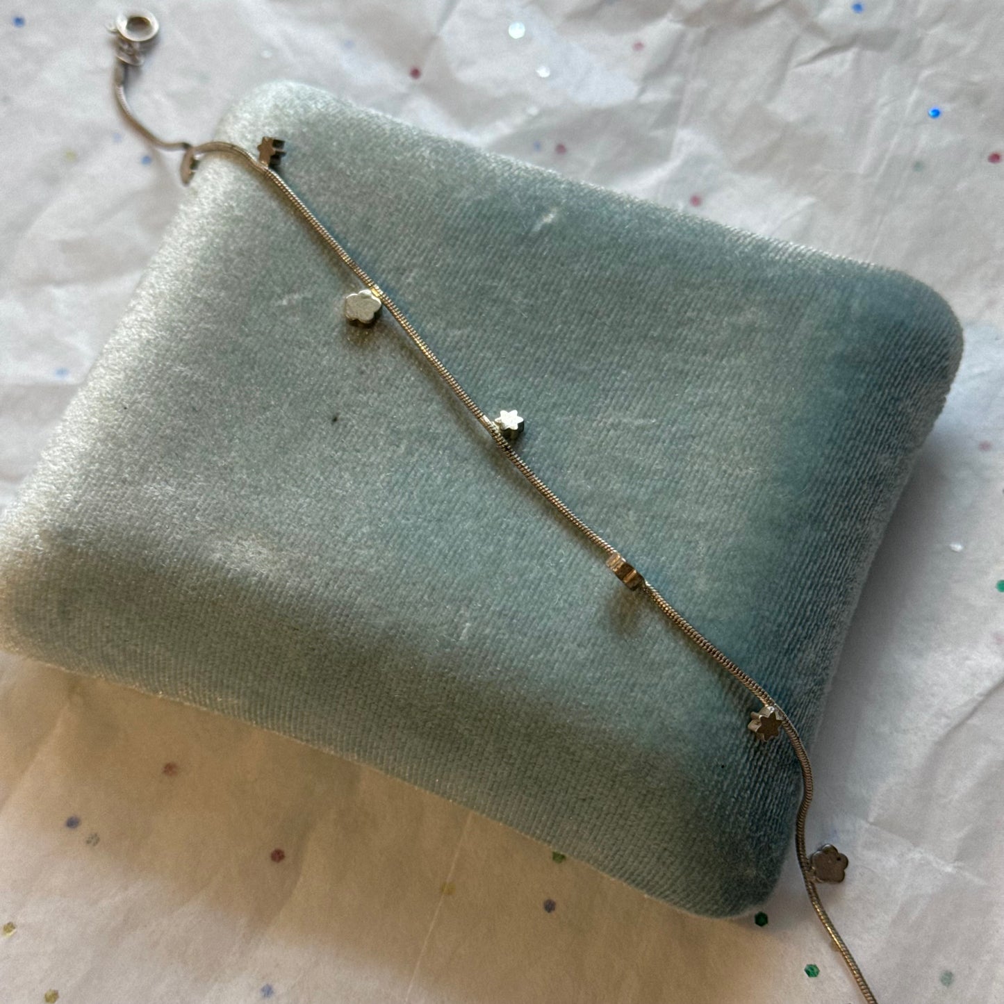 Vintage Silver Flower Anklet Ankle Bracelet