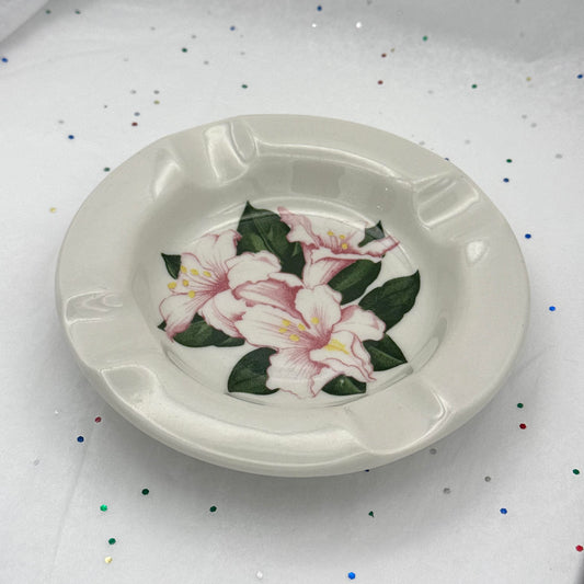 Vintage Floral China Ashtray Dish