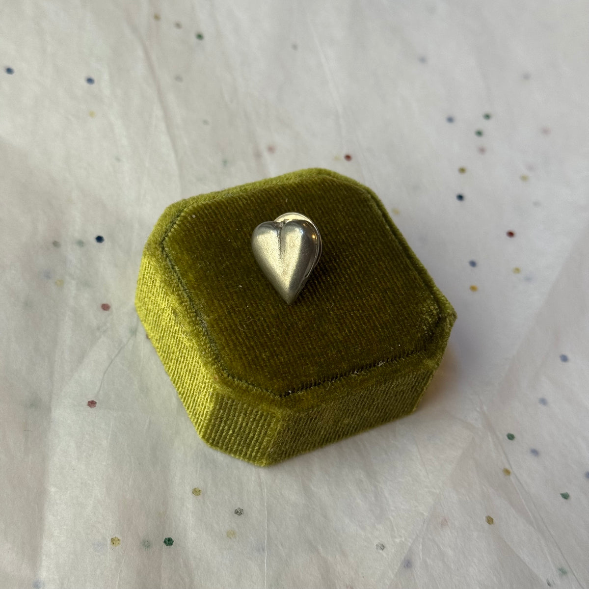 Vintage Silver Tone Heart Pin