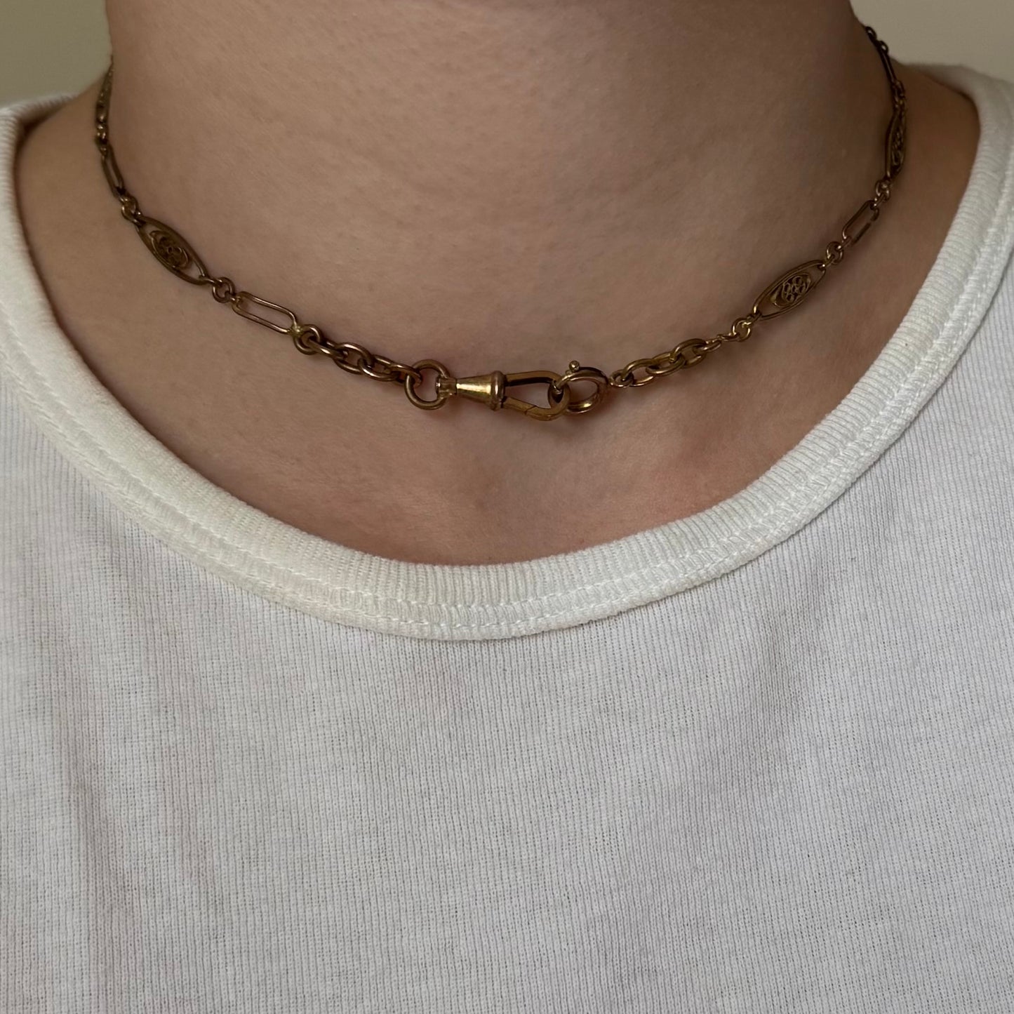 Vintage Gold Filigree Watch Chain - Sourced in Paris