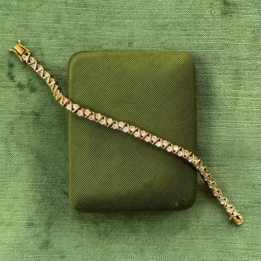 Vintage Zigzag Rhinestone Tennis Bracelet