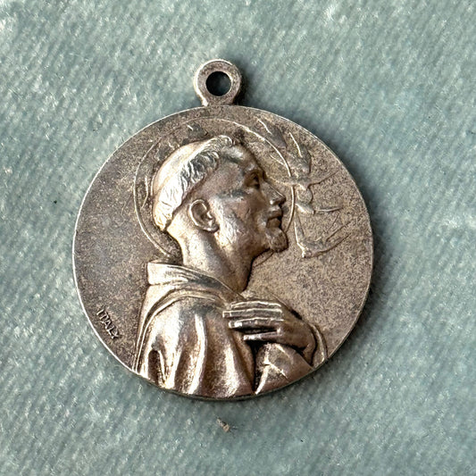 Vintage Silver Saint Francis of Assisi Pendant Charm