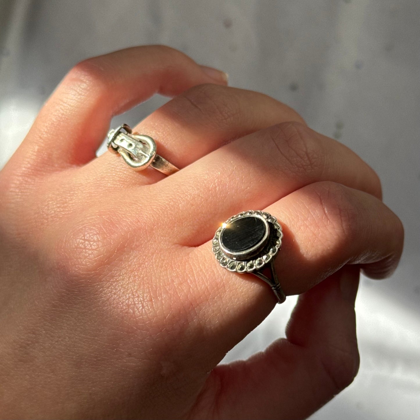Vintage Sterling Silver Belt Buckle Ring