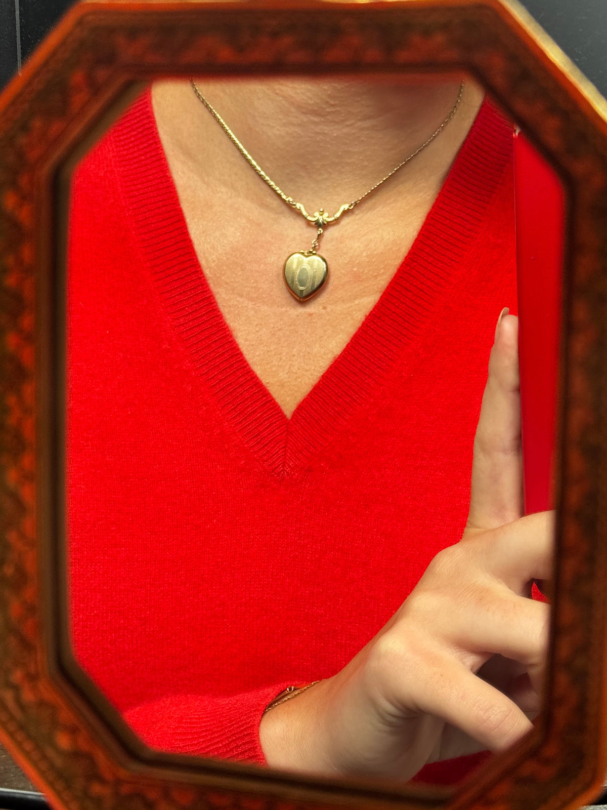 Vintage Heart Locket Pendant Necklace