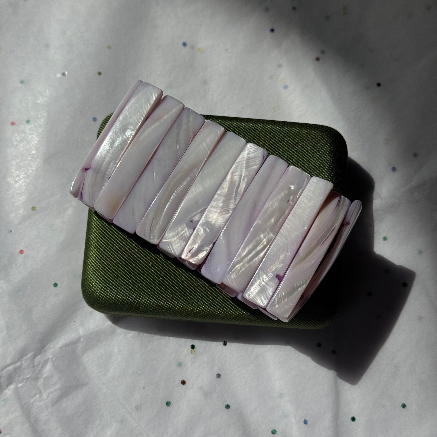 Vintage Purple Shell Stretch Bracelet