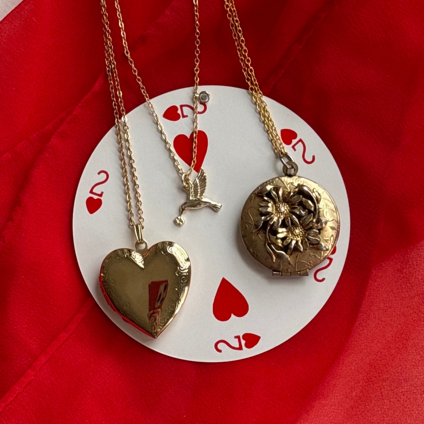 Vintage Gold Flower Locket Necklace