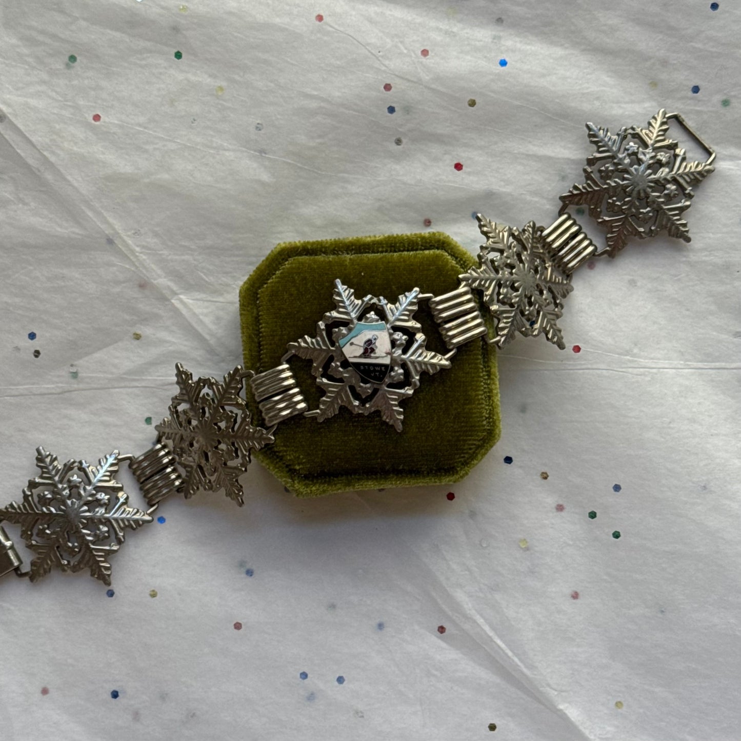 Vintage Silver Snowflake Bracelet