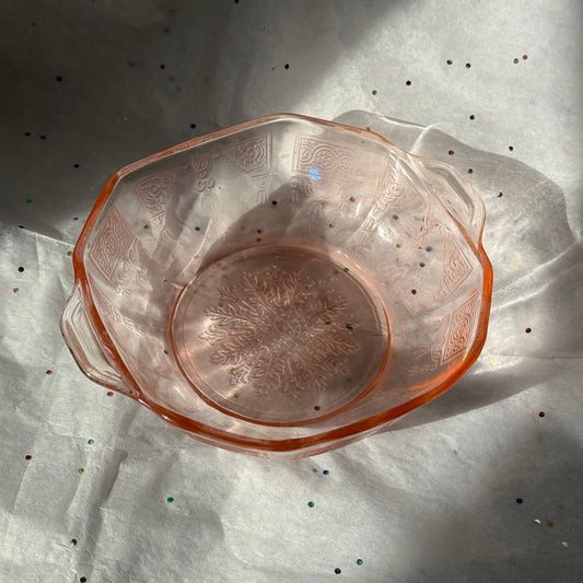 Vintage Pink Anchor Hocking Octagonal Dish