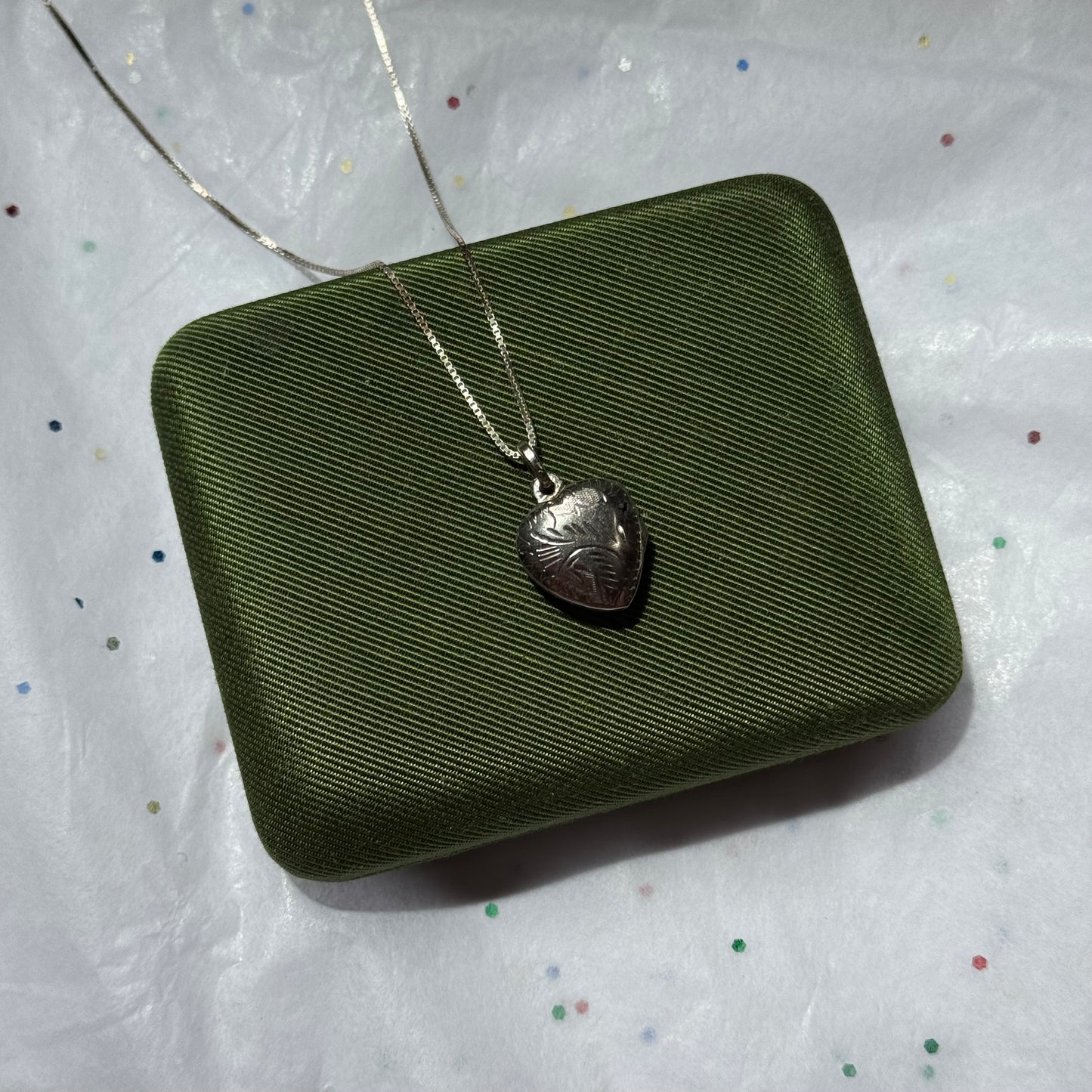 Vintage Sterling Silver Heart Locket Necklace