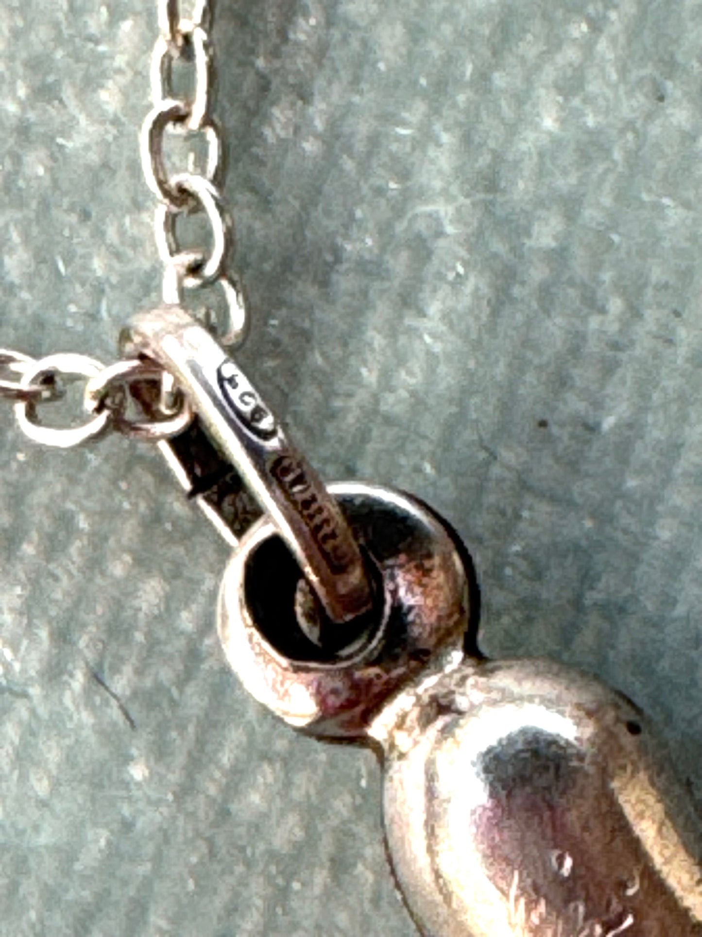 Vintage Sterling Silver Cornicello  Pendant Necklace