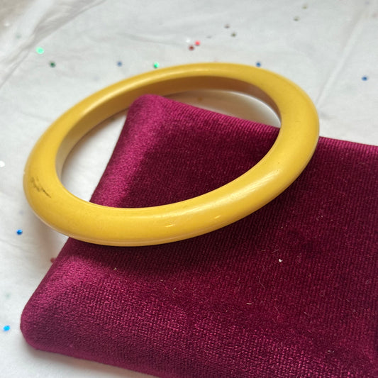 Vintage Bakelite Yellow Bangle Bracelet