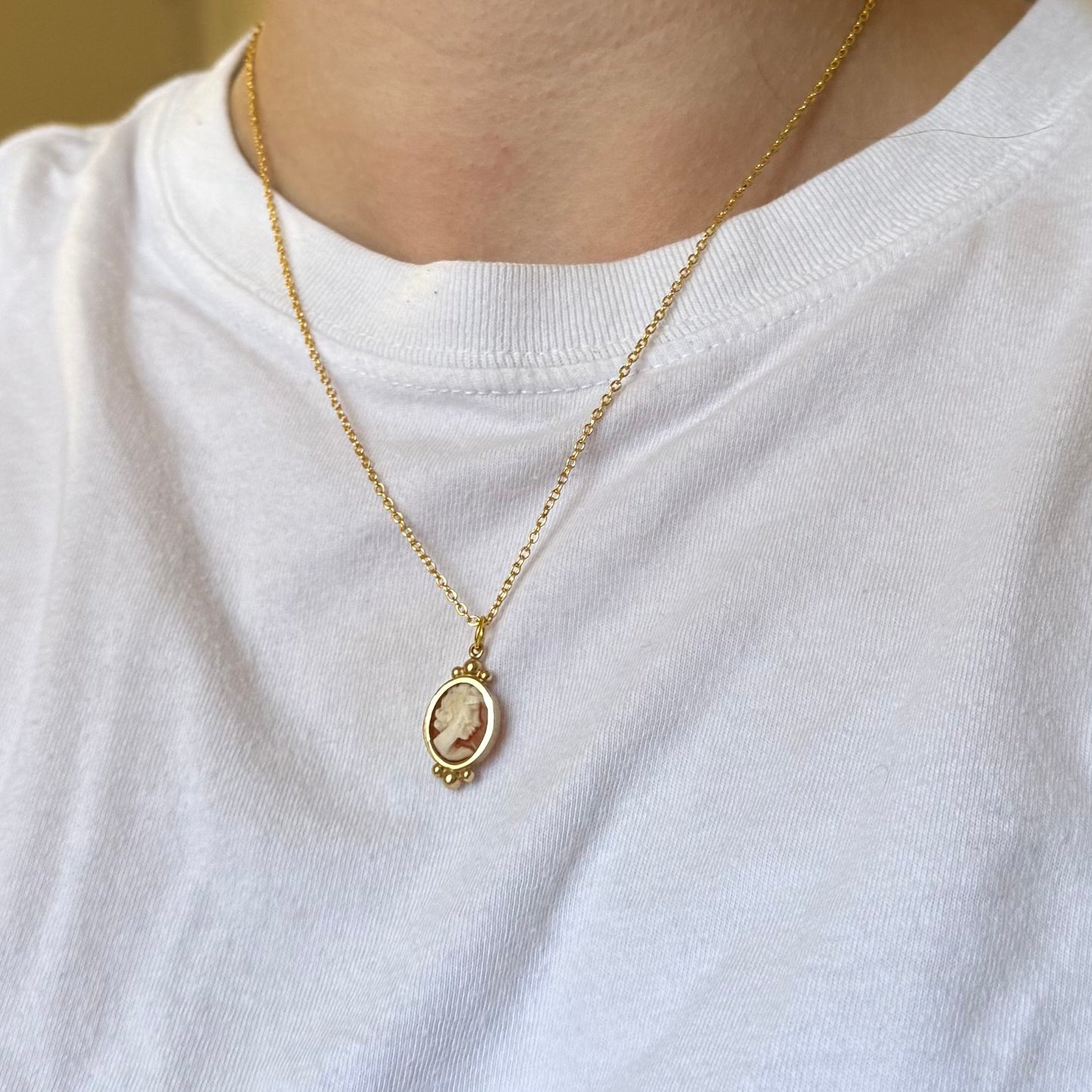 Vintage Gold Cameo Necklace - Sourced in Paris