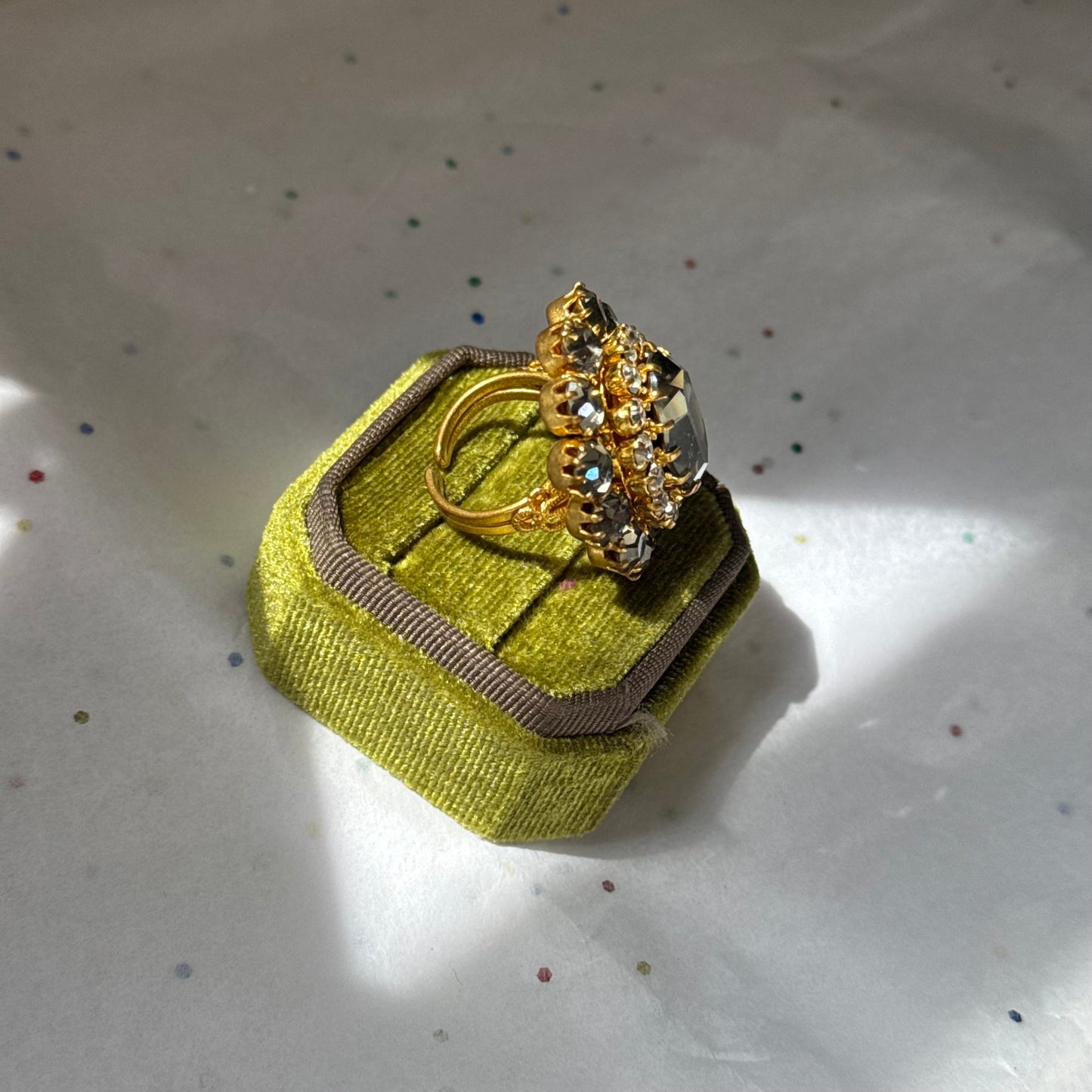 Vintage Rhinestone Cocktail Ring