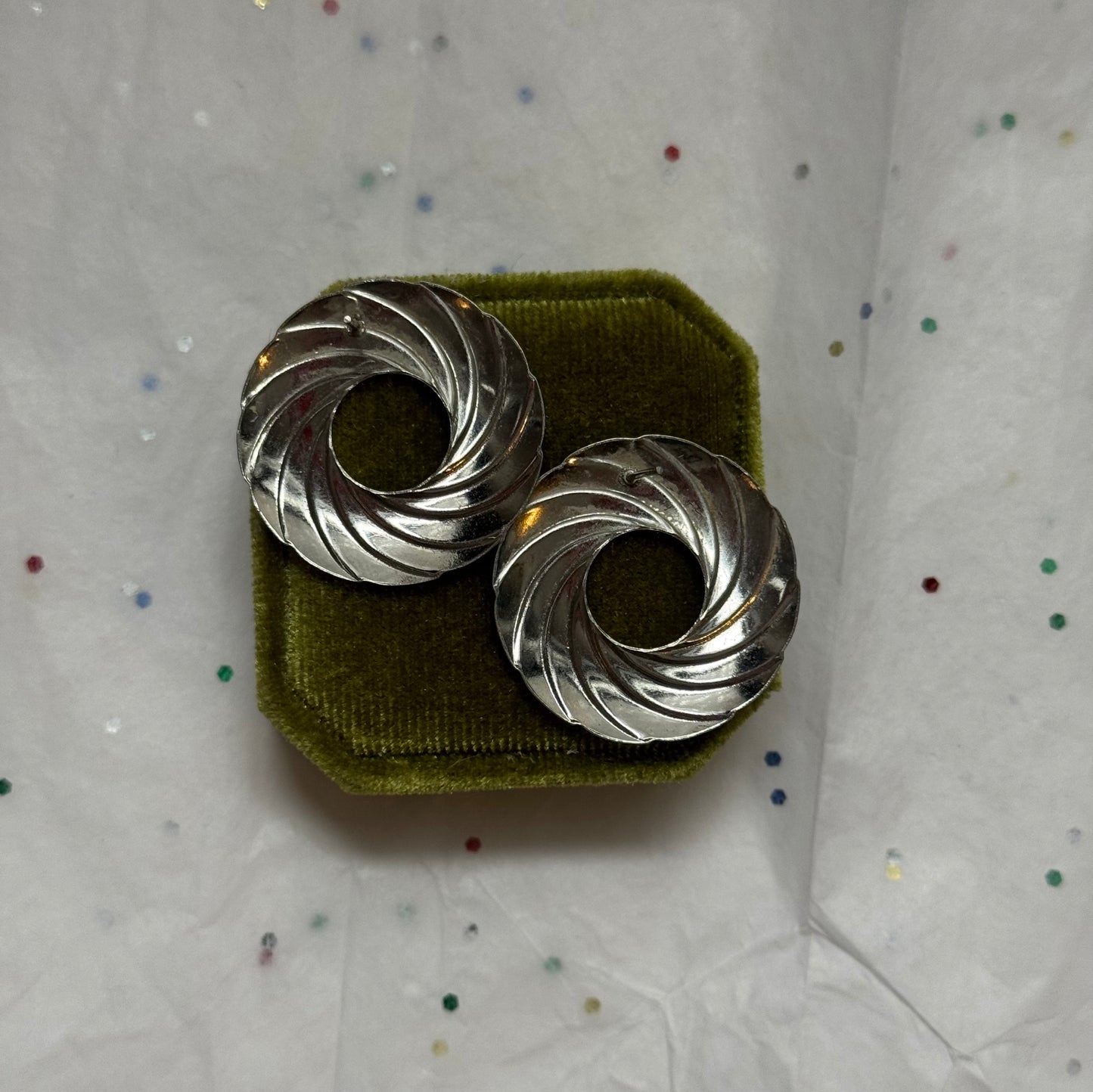Vintage Swirl Silver Earrings