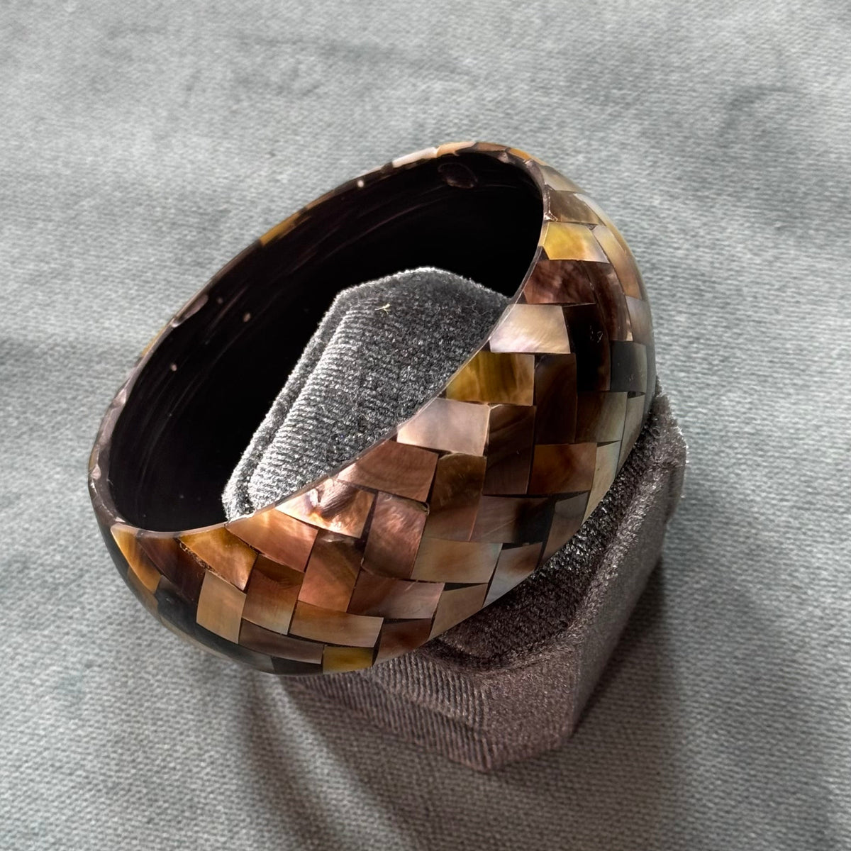 Vintage Shell Inlay Bangle Bracelet