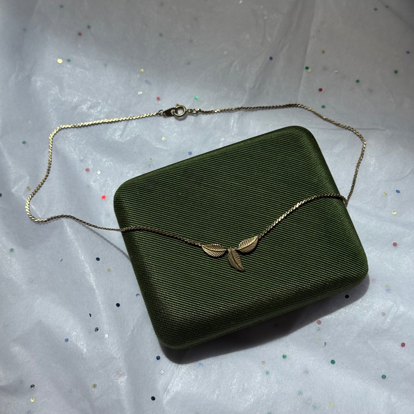 Vintage Gold Leaf Necklace
