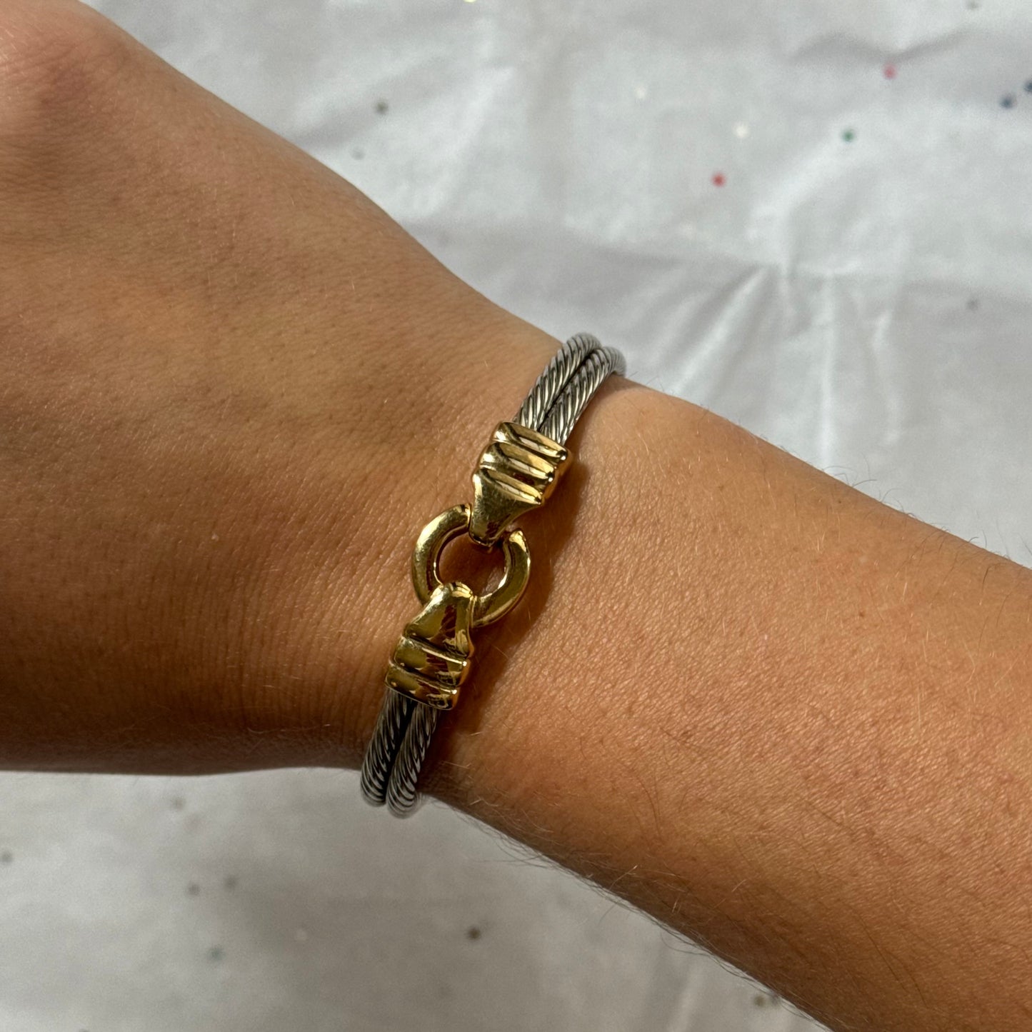 Vintage Two Tone Cable Bracelet