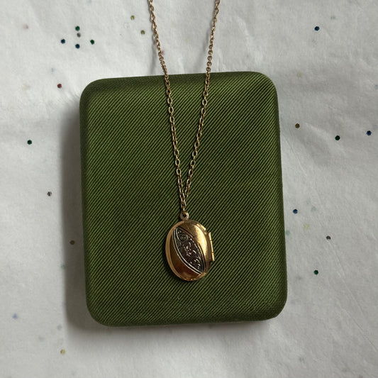 Vintage Two-Tone Locket Necklace