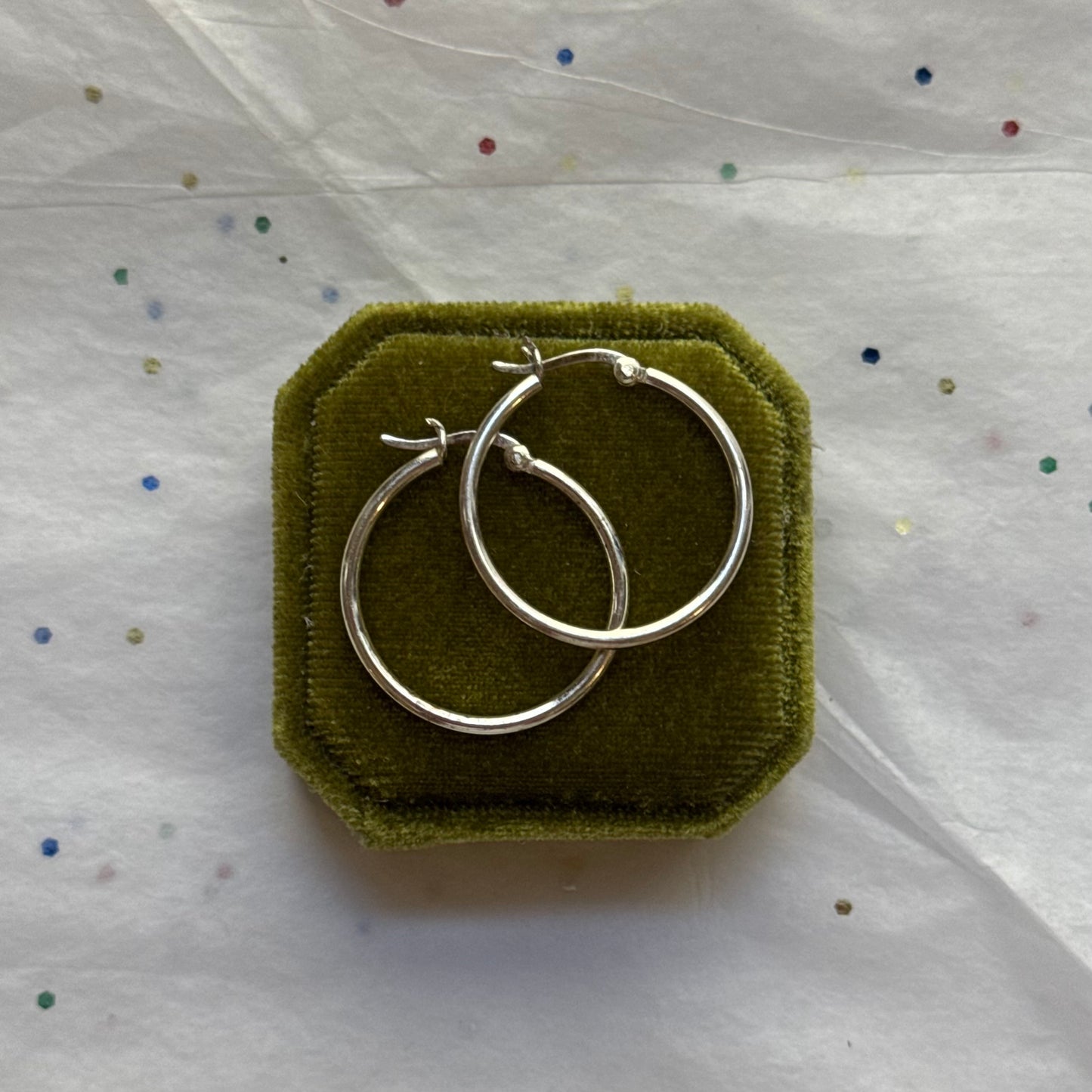 Vintage Sterling Silver Hoop Earrings