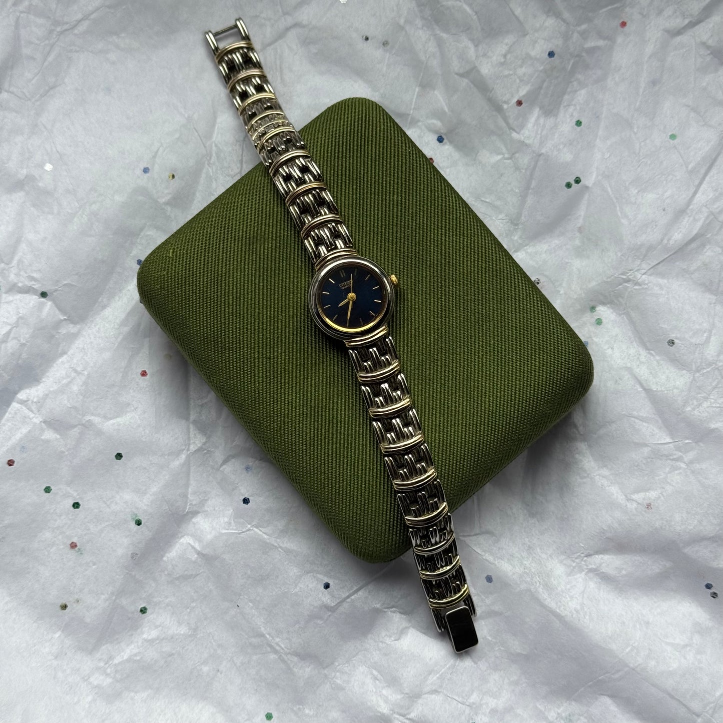 Vintage Two-Tone Blue Face Citizen Watch