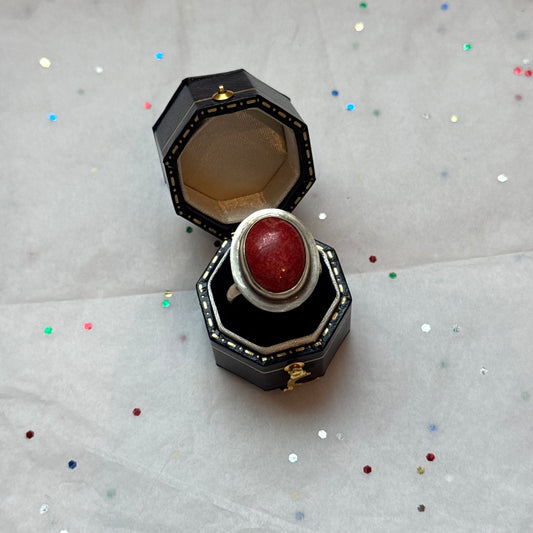 Sterling Silver Coral Ring - Sourced in Greece